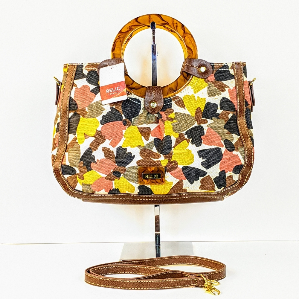 2x$25🌸 Relic by Fossil Earth Tones Canvas Handbag